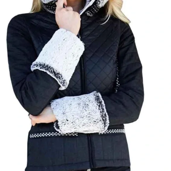 Alp-n-Rock black Courcheval faux fur jacket 2 - Picture 4 of 17